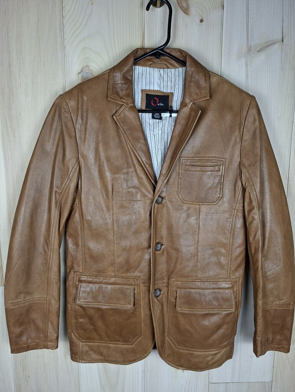 Vintage Tan Leather Blazer Buttery Soft Leather Jacket Size Small Men's Coat